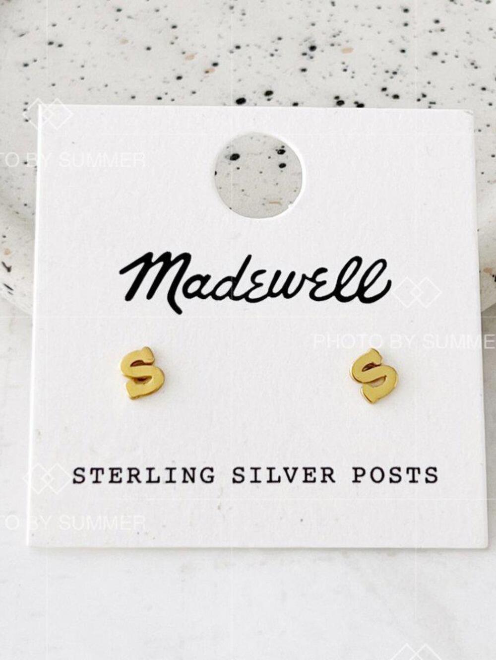 Madewell Vermeil Initial Studs Earrings Letter S